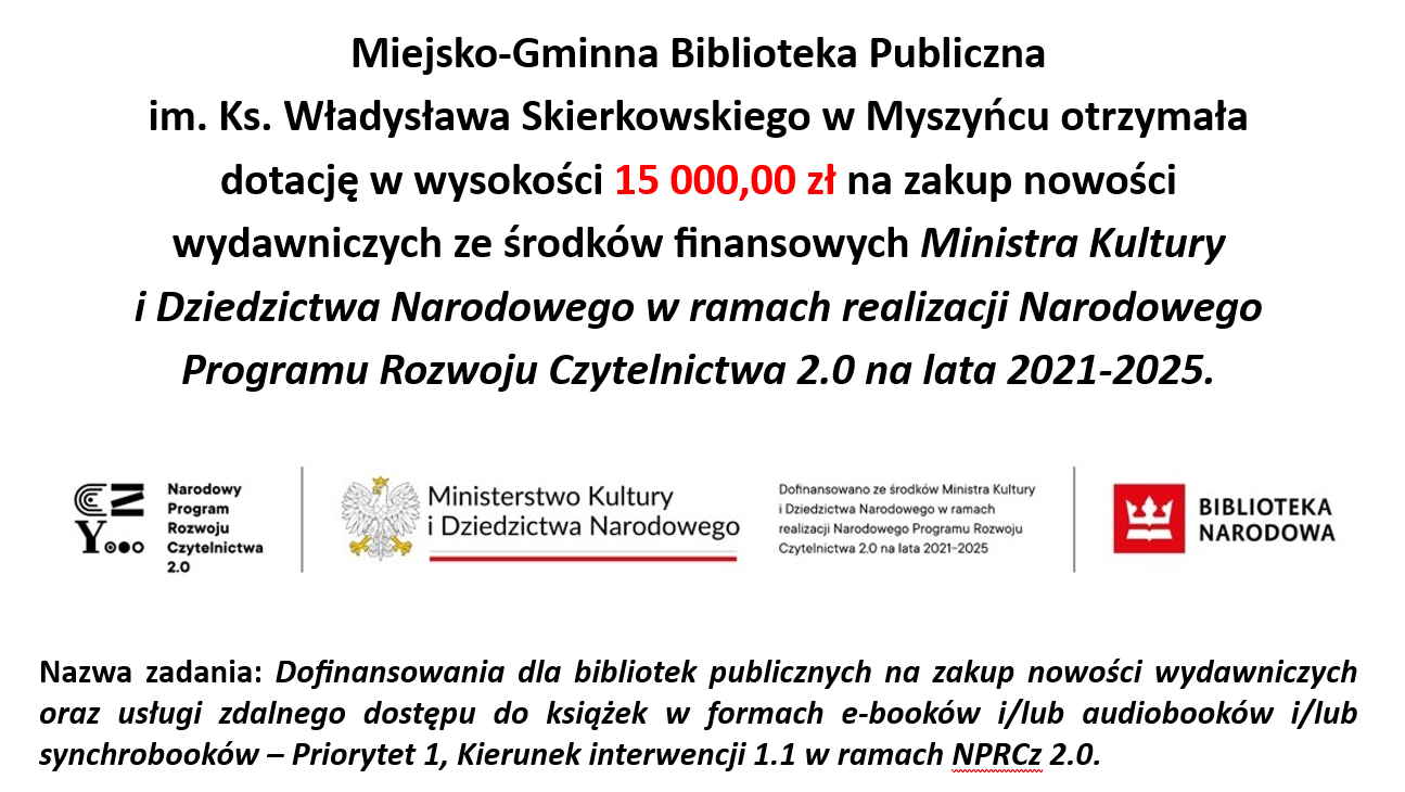 Tablica informacyjna dotycząca dofinansowania zkupu odręczników