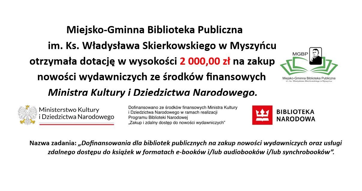 Tablica informacyjna dotycząca dofinansowania zkupu odręczników